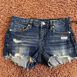 BLANKNYC Denim Shorts Distressed Dark Wash Cut Off The Astor Size 25 NWT